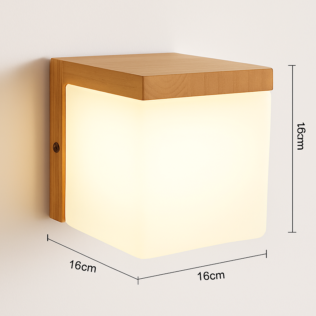 applique murale scandinave en bois et verre pour décoration intérieure