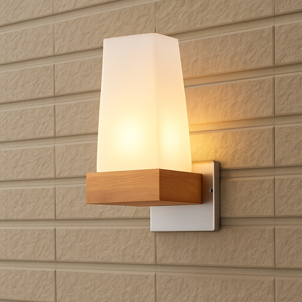applique murale scandinave en bois et verre pour décoration intérieure