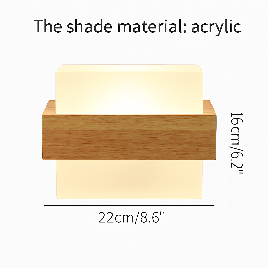 applique murale scandinave en bois et verre pour décoration intérieure