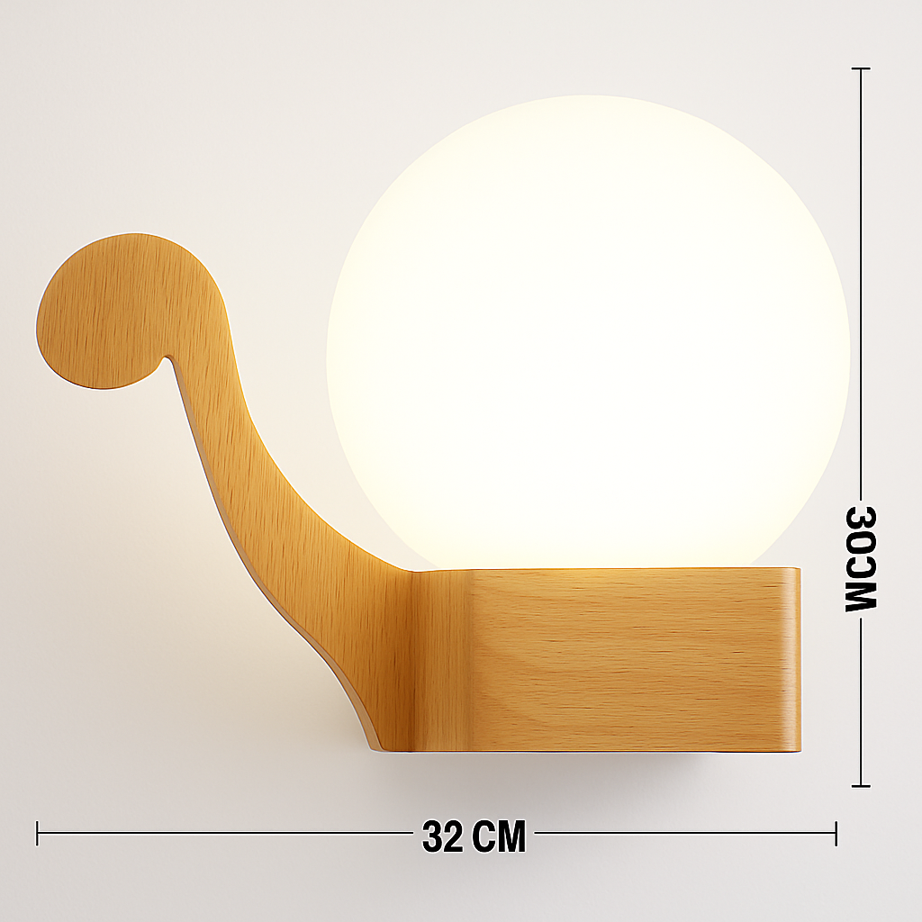 applique murale scandinave en bois et verre pour décoration intérieure