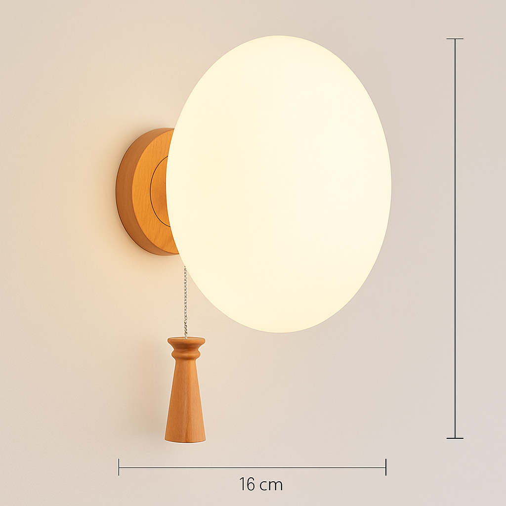 applique murale scandinave en bois et verre pour décoration intérieure