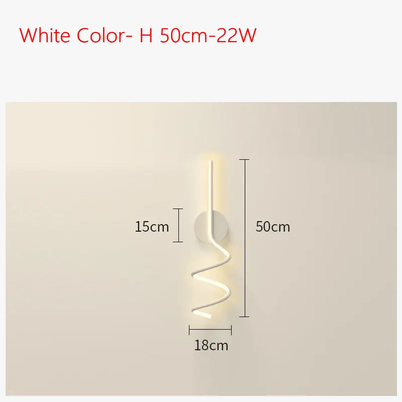 applique murale scandinave simple en spirale en aluminium et métal led