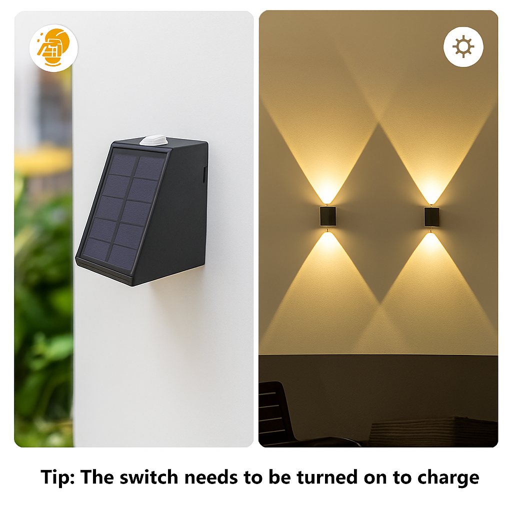 Applique murale solaire d'extérieur à LED