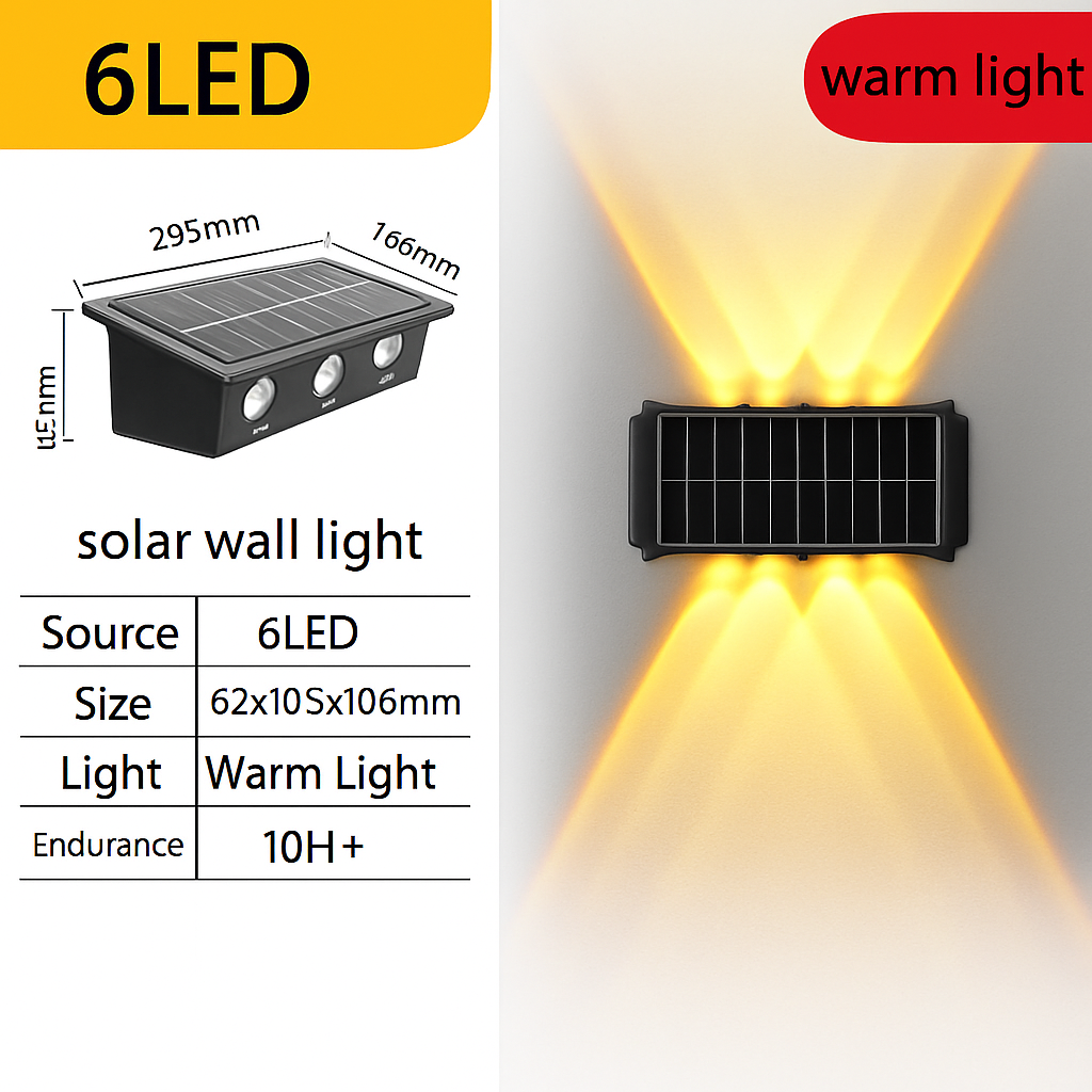 applique murale solaire extérieure led étanche pour jardin et balcon