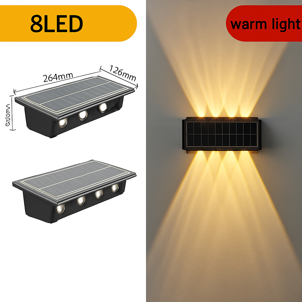 applique murale solaire extérieure led étanche pour jardin et balcon