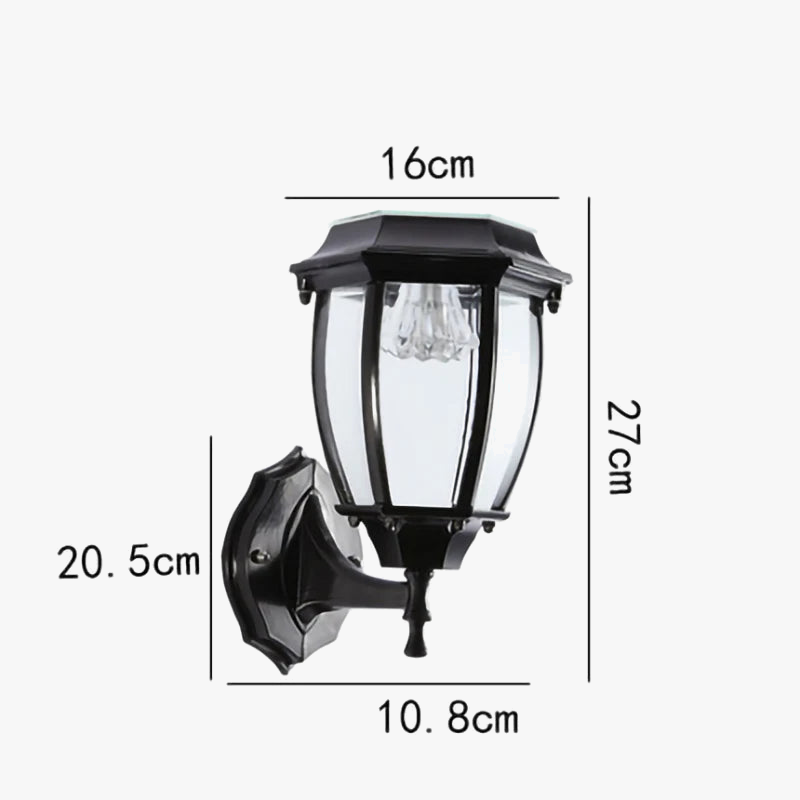 Applique murale solaire LED applique extérieure cour lumière villa solaire alimenté étanche IP55 décor de jardin éclairage clôture