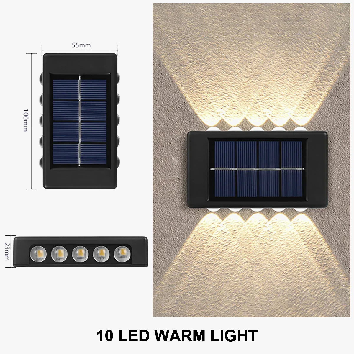 applique murale solaire à led éclairage extérieur étanche décoratif