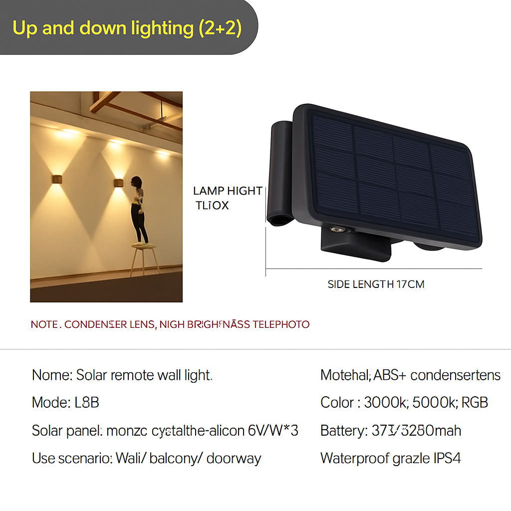 applique murale solaire led extérieure étanche pour jardin