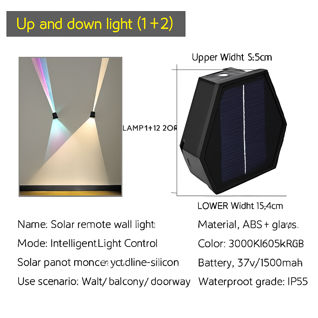applique murale solaire led extérieure étanche pour jardin
