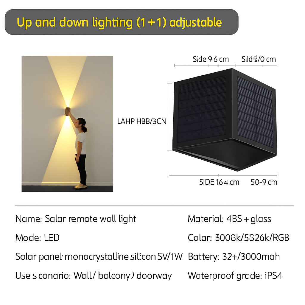 applique murale solaire led extérieure étanche pour jardin