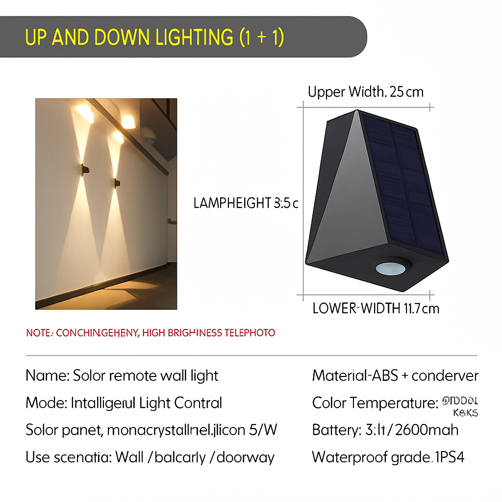 applique murale solaire led extérieure étanche pour jardin