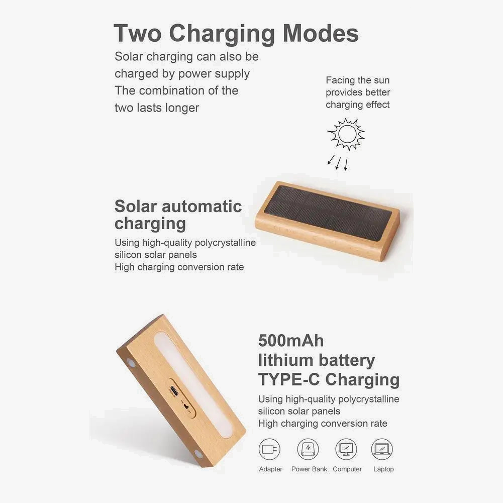 applique murale solaire rechargeable ambiance jardin extérieur