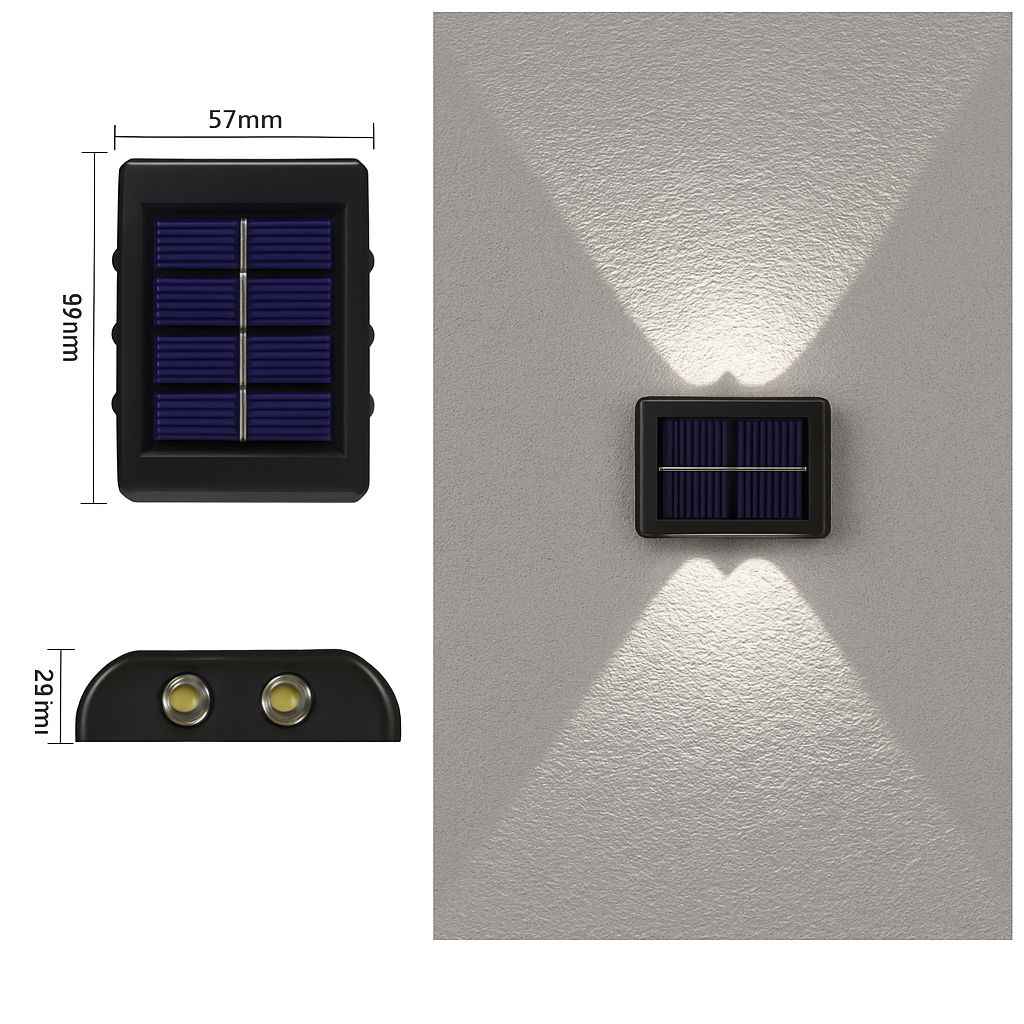 applique murale solaire étanche pour décoration extérieure jardin