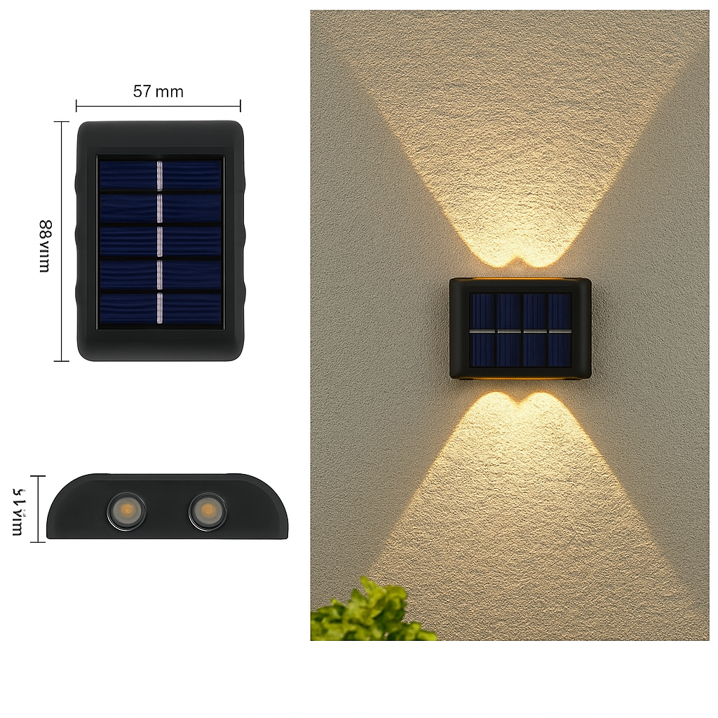 applique murale solaire étanche pour décoration extérieure jardin