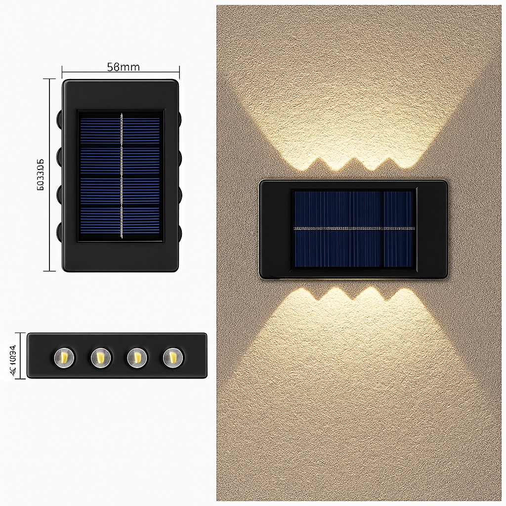 applique murale solaire étanche pour décoration extérieure jardin