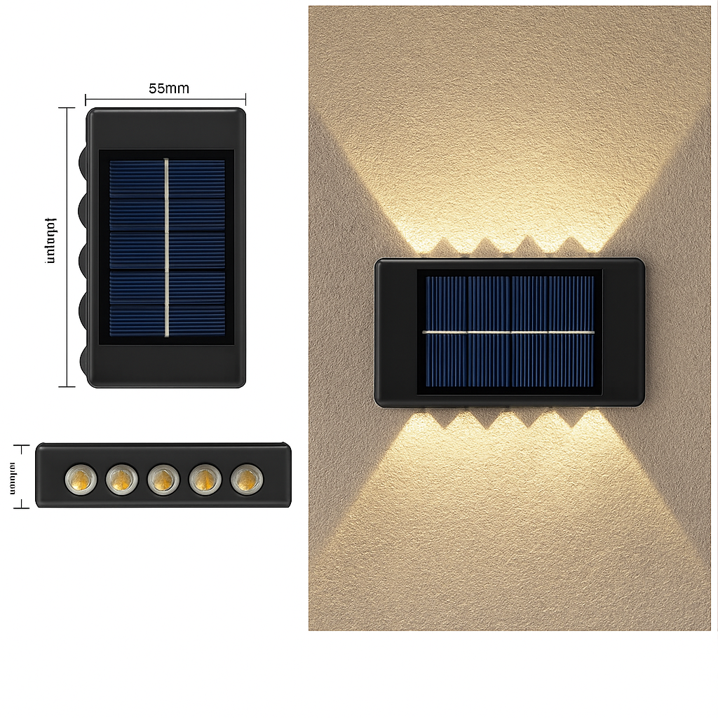 applique murale solaire étanche pour décoration extérieure jardin