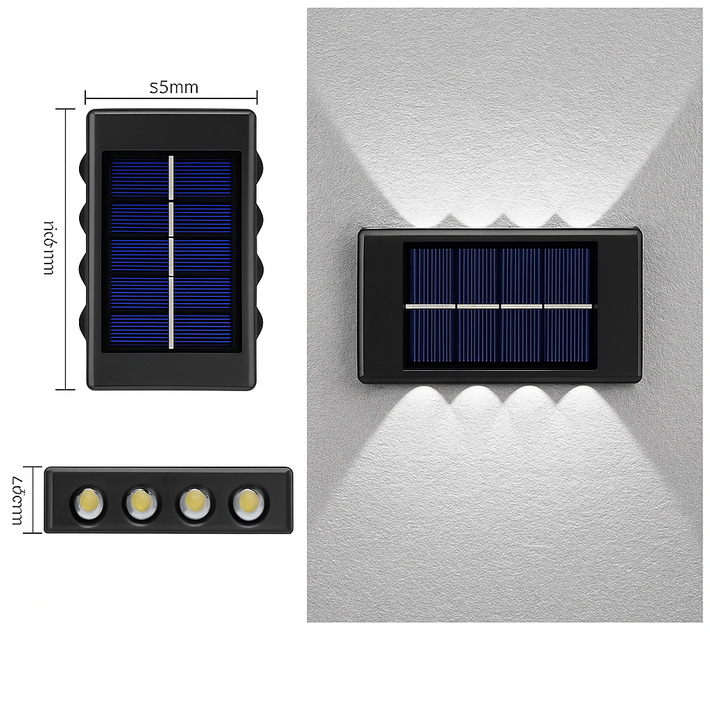 applique murale solaire étanche pour décoration extérieure jardin