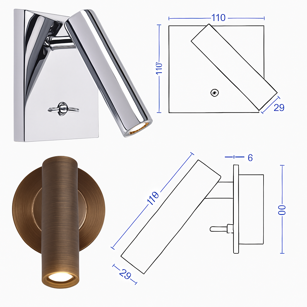 Applique murale spot tube LED réglable