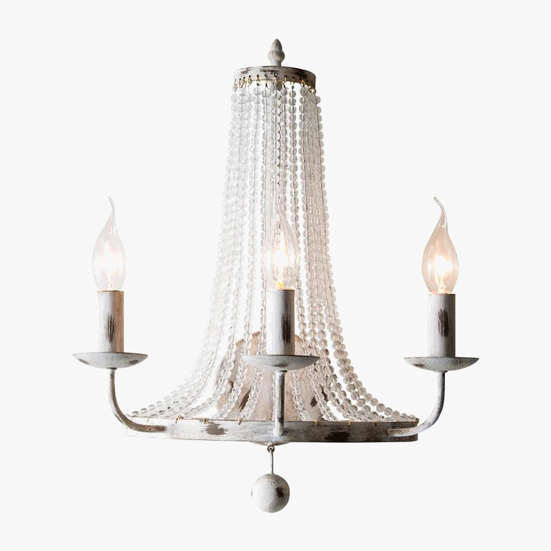 applique murale suspendue rétro avec pampilles en cristal led