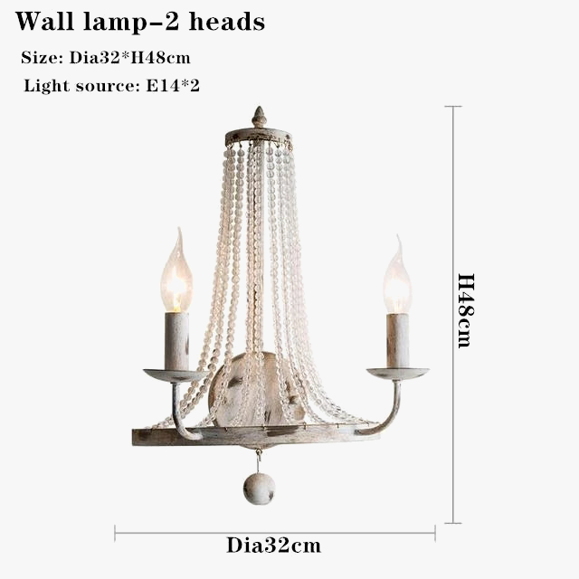 applique murale suspendue rétro avec pampilles en cristal led