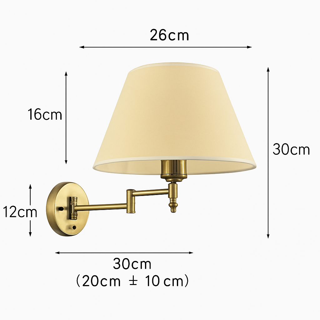 applique murale télescopique en tissu et fer pliable pour lecture