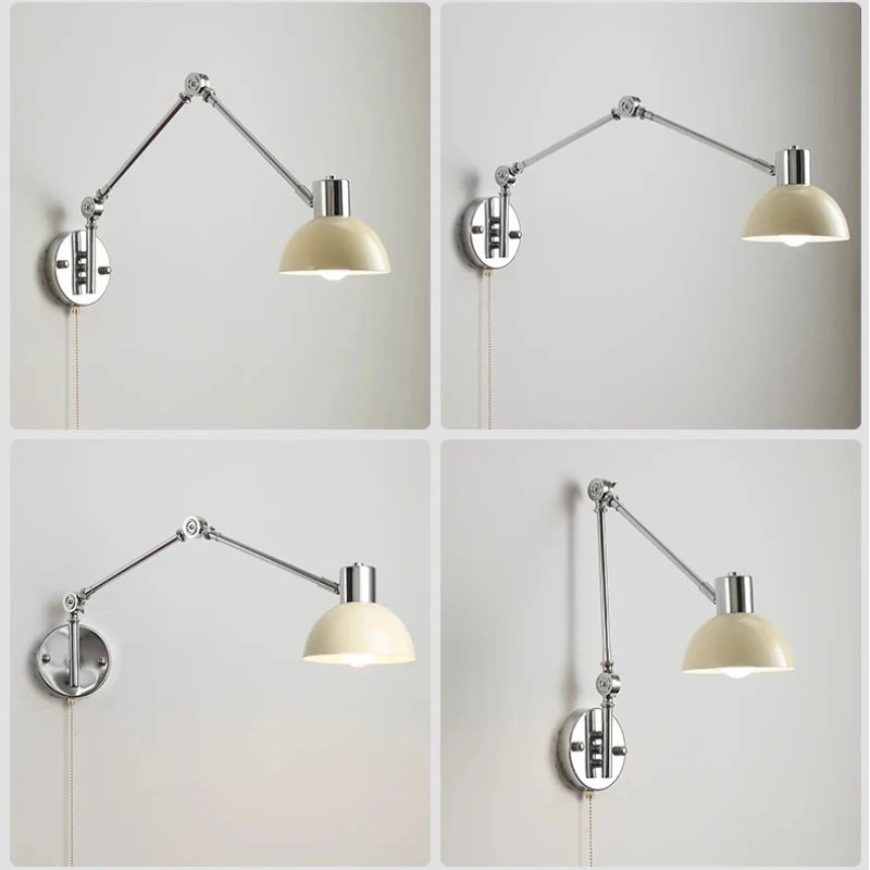 applique murale télescopique moderne bras basculant lampe rotative