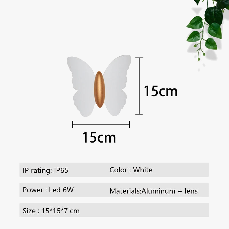 applique murale étanche design papillon pour éclairage extérieur moderne