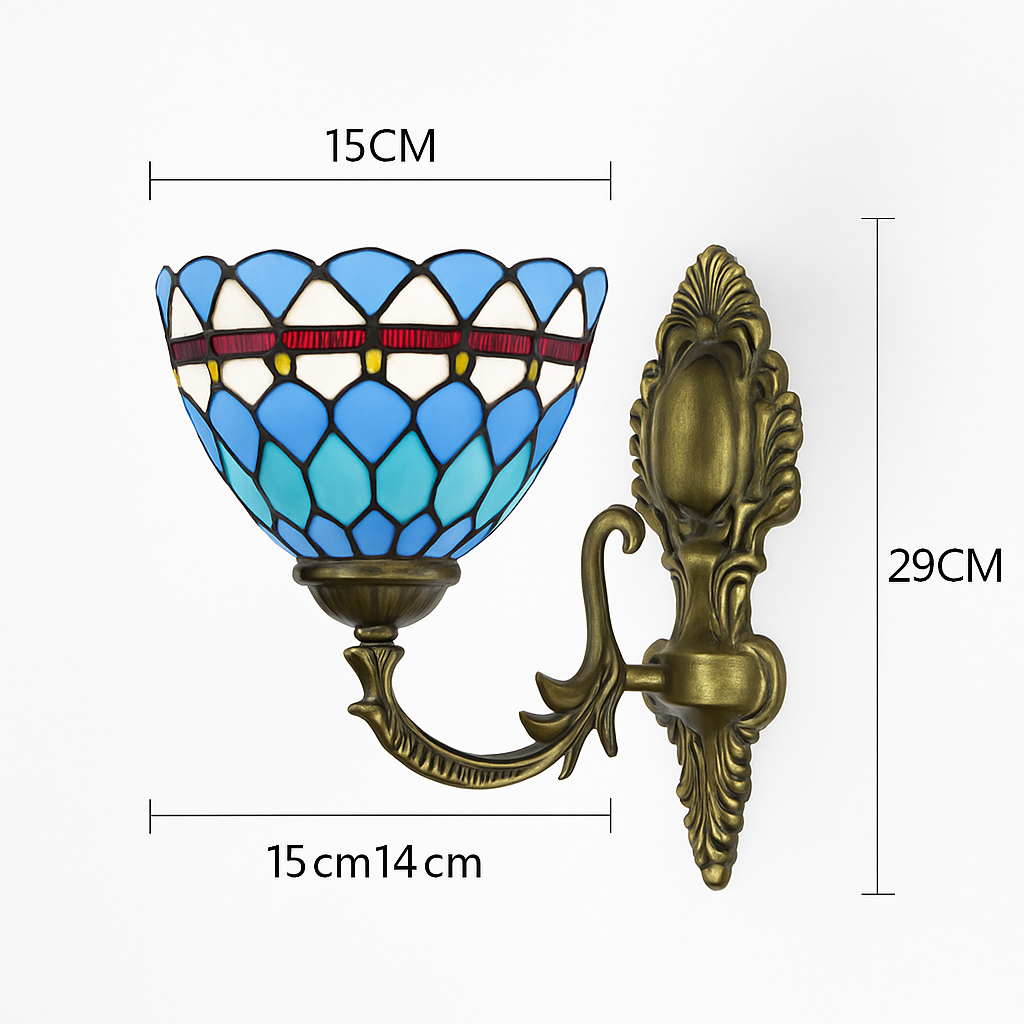 applique murale tiffany en verre décoratif pour intérieur