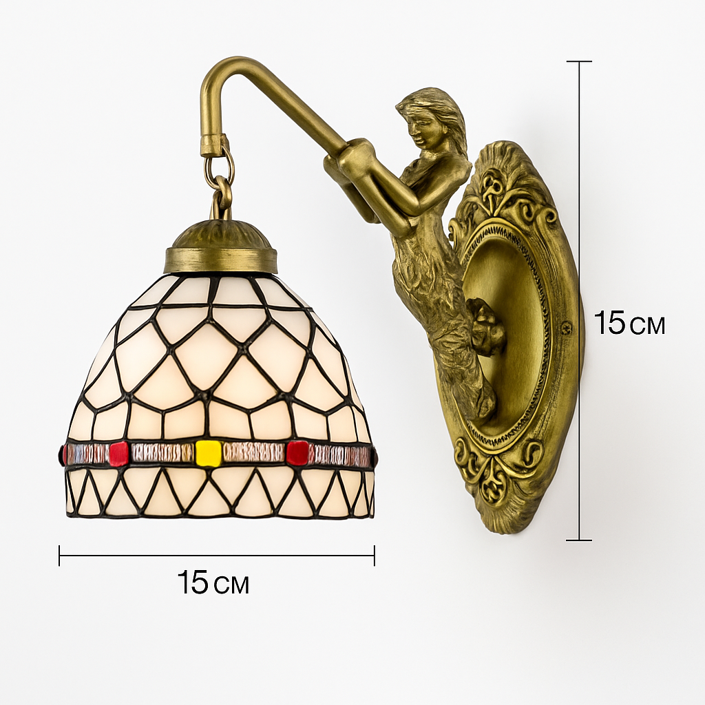 applique murale tiffany en verre décoratif pour intérieur