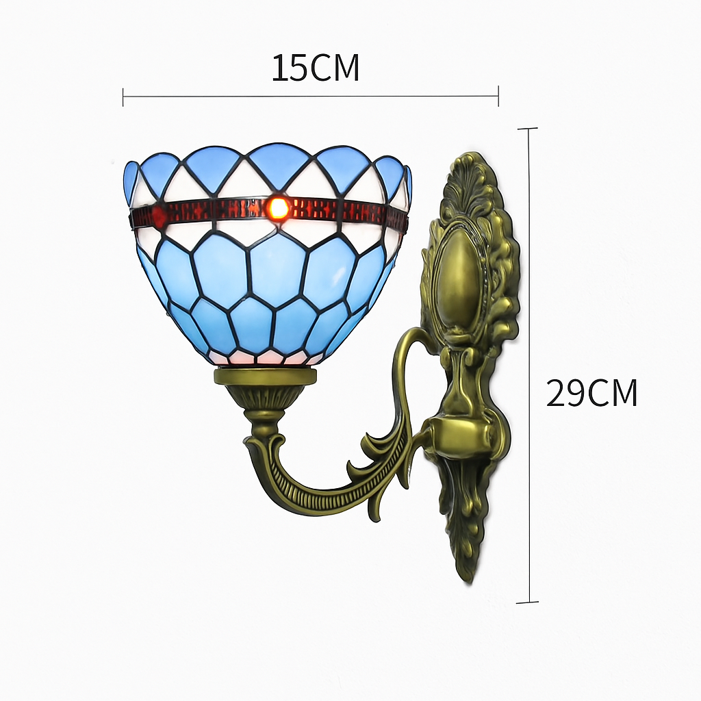 applique murale tiffany en verre décoratif pour intérieur