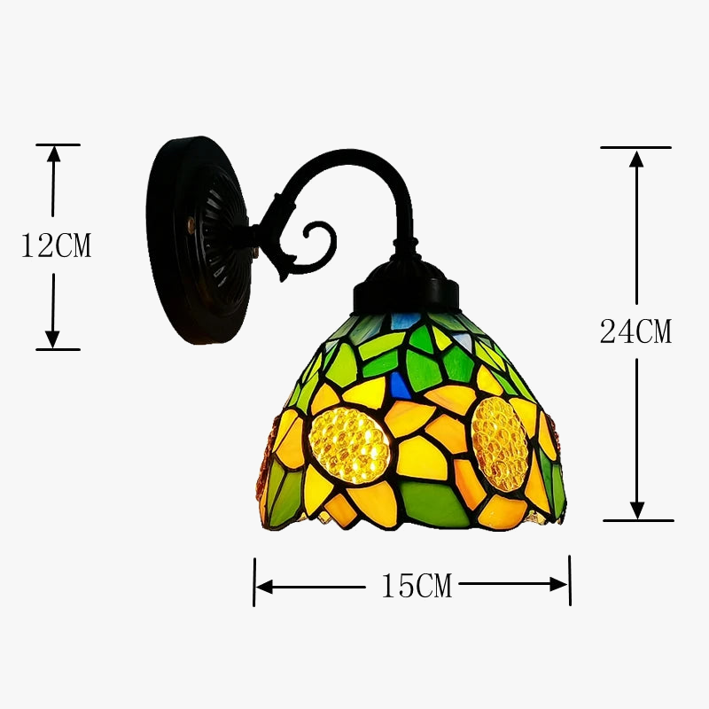 applique murale tiffany vitrail tournesol pour éclairage intérieur
