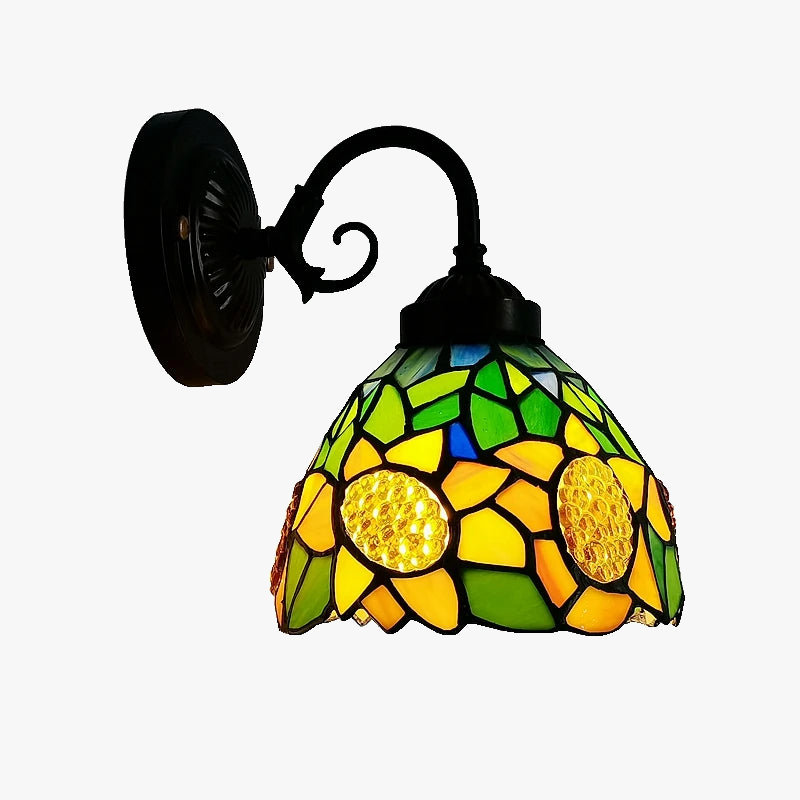 applique murale tiffany vitrail tournesol pour éclairage intérieur