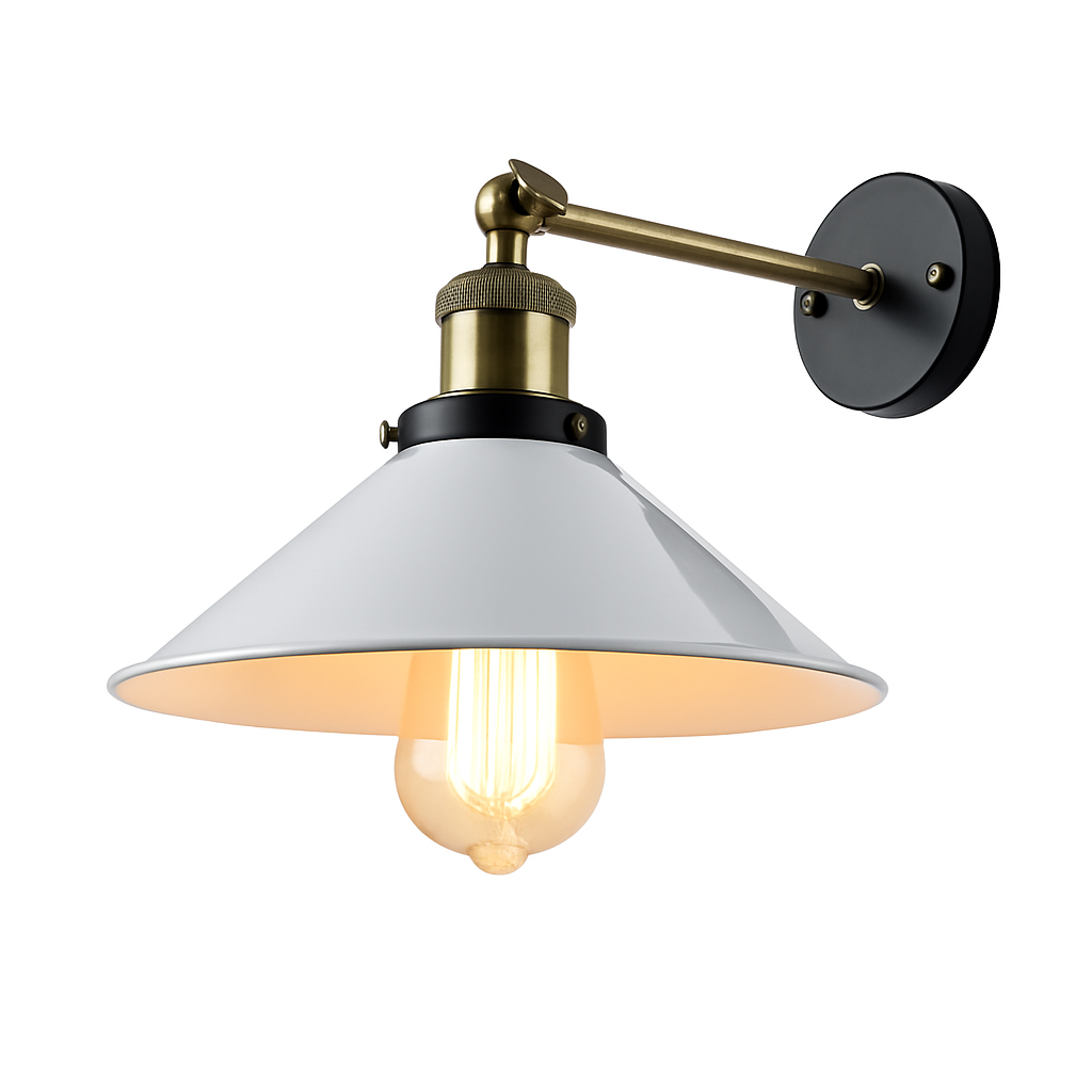 Applique murale vintage avec abat-jour conique Brenty