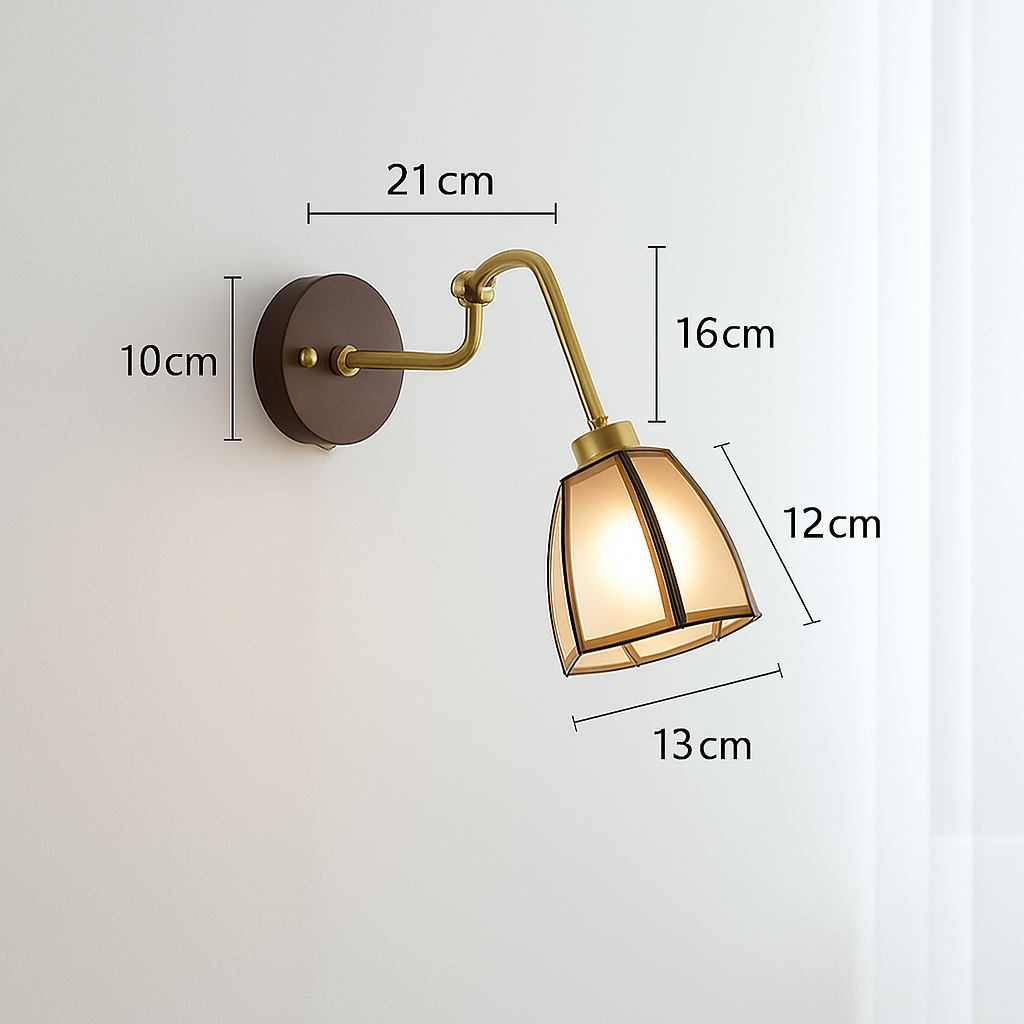 applique murale vintage avec chaîne et base en bois