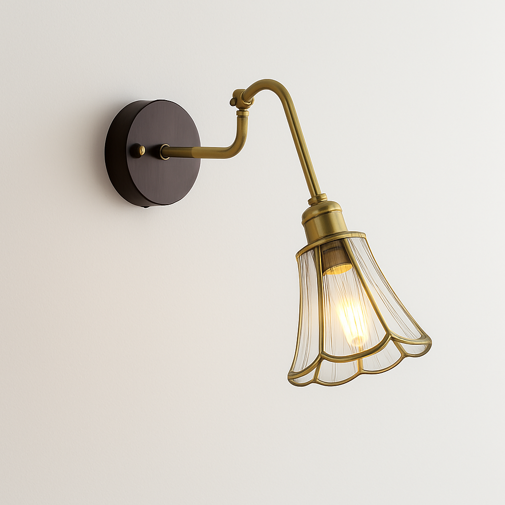 applique murale vintage avec chaîne et base en bois