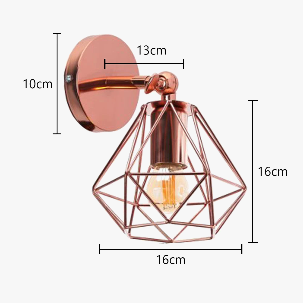 applique murale vintage cage loft industriel led éclairage intérieur