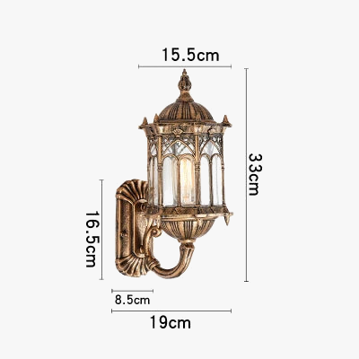 applique murale vintage en bronze pour extérieur étanche