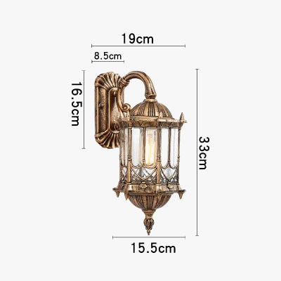 applique murale vintage en bronze pour extérieur étanche