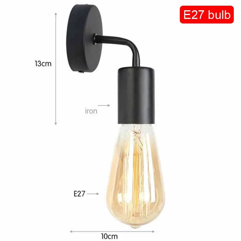 applique murale vintage en fer à led pour intérieur rétro