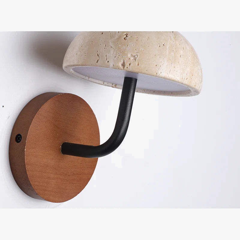applique murale vintage en pierre naturelle champignon lumineux