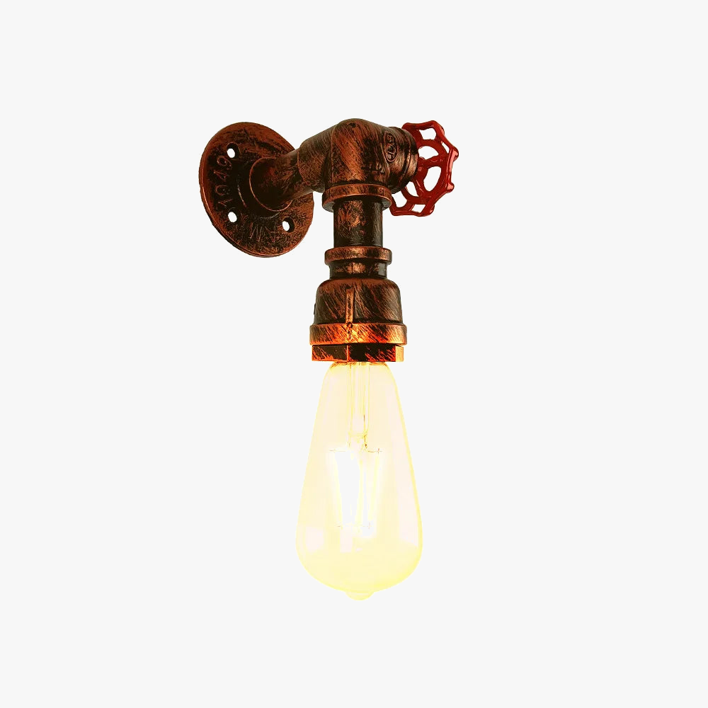 applique murale vintage industrielle avec tuyau d'eau pour éclairage domestique