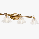 applique murale vintage led 2 ou 4 têtes abat-jour bronze clair