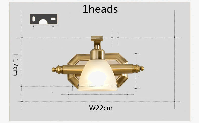 applique murale vintage led avec abat-jour en verre bronze