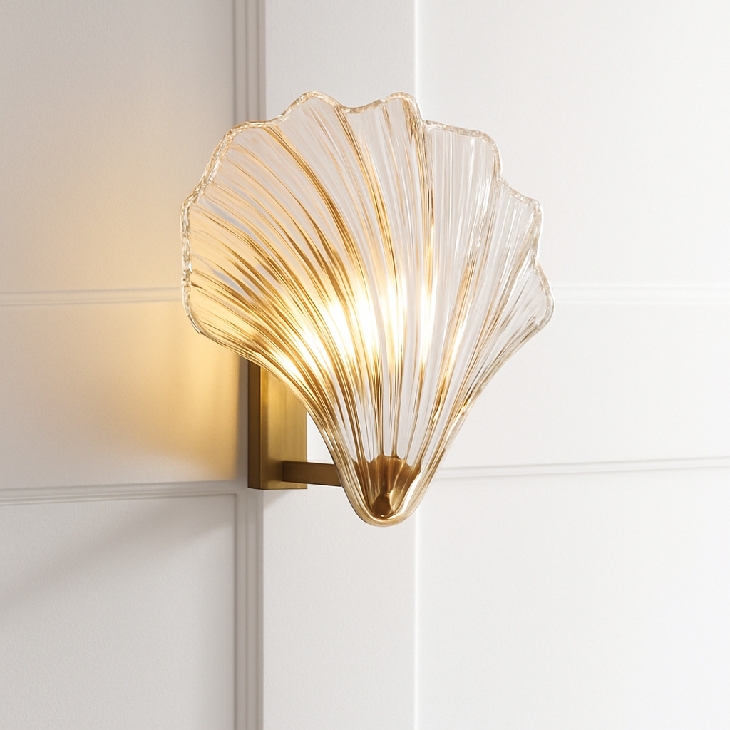 Applique murale vintage LED en verre style coquillage Glass