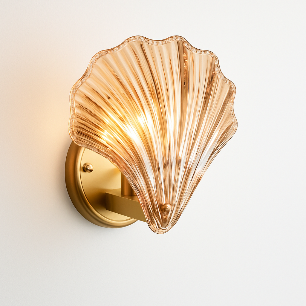 Applique murale vintage LED en verre style coquillage Glass