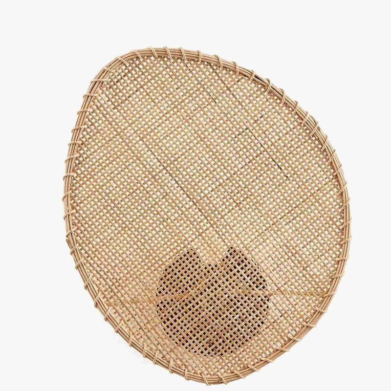 applique murale wabi sabi en rotin tissé pour décoration japonaise