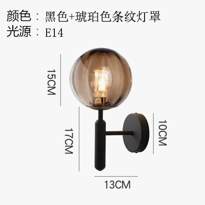 Applique nordique chambre moderne à côté de boule de verre applique murale LED luminaire applique éclairage salle de bain miroir escalier lumière Luminaria