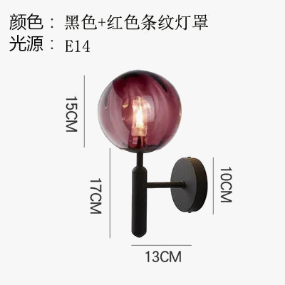 Applique nordique chambre moderne à côté de boule de verre applique murale LED luminaire applique éclairage salle de bain miroir escalier lumière Luminaria