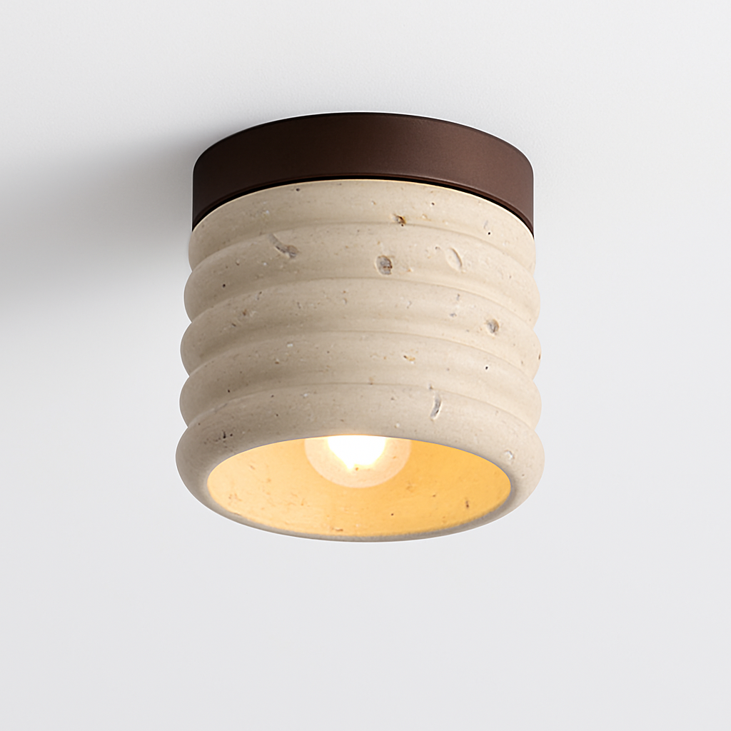 applique plafonnier led rétro avec pierre naturelle
