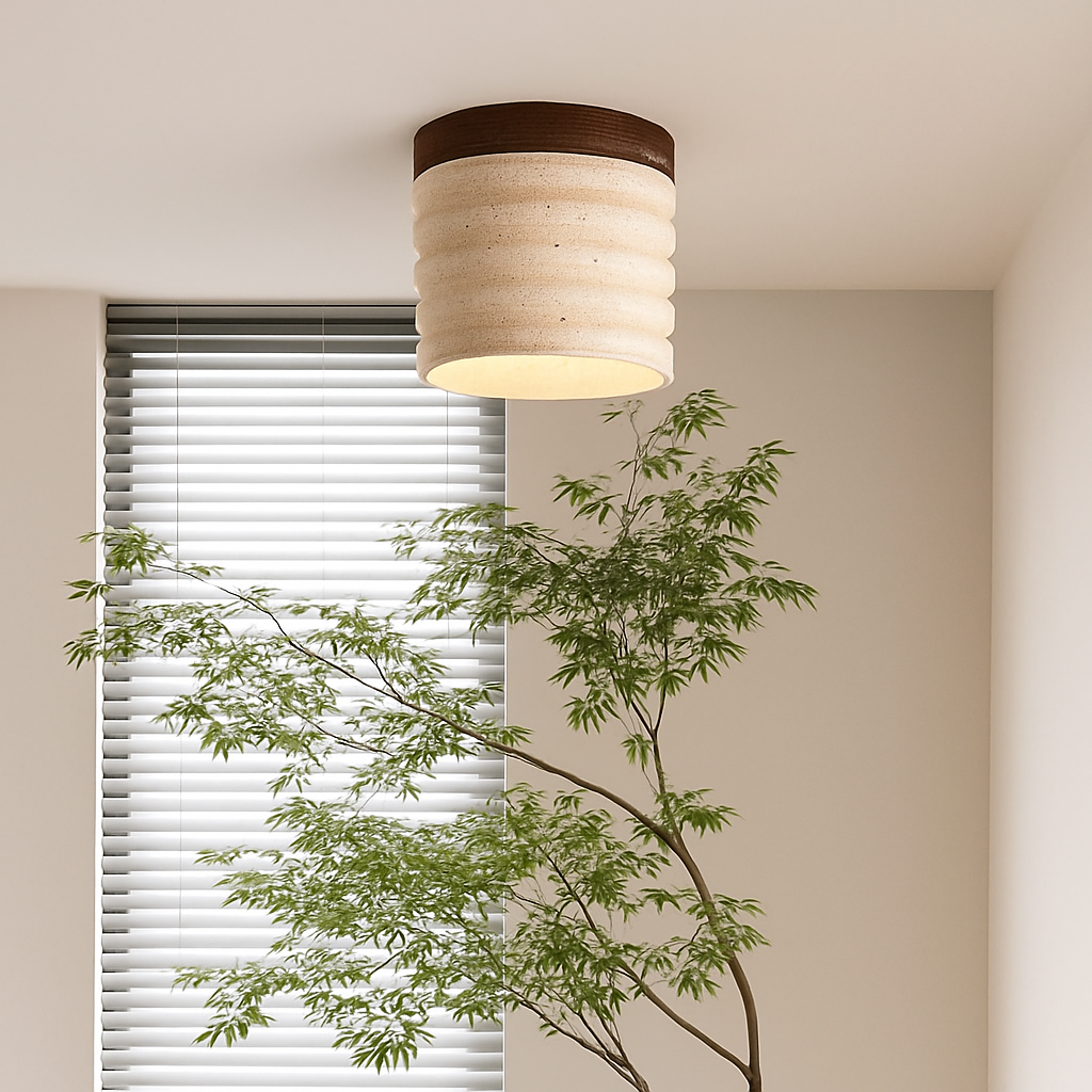 applique plafonnier led rétro avec pierre naturelle